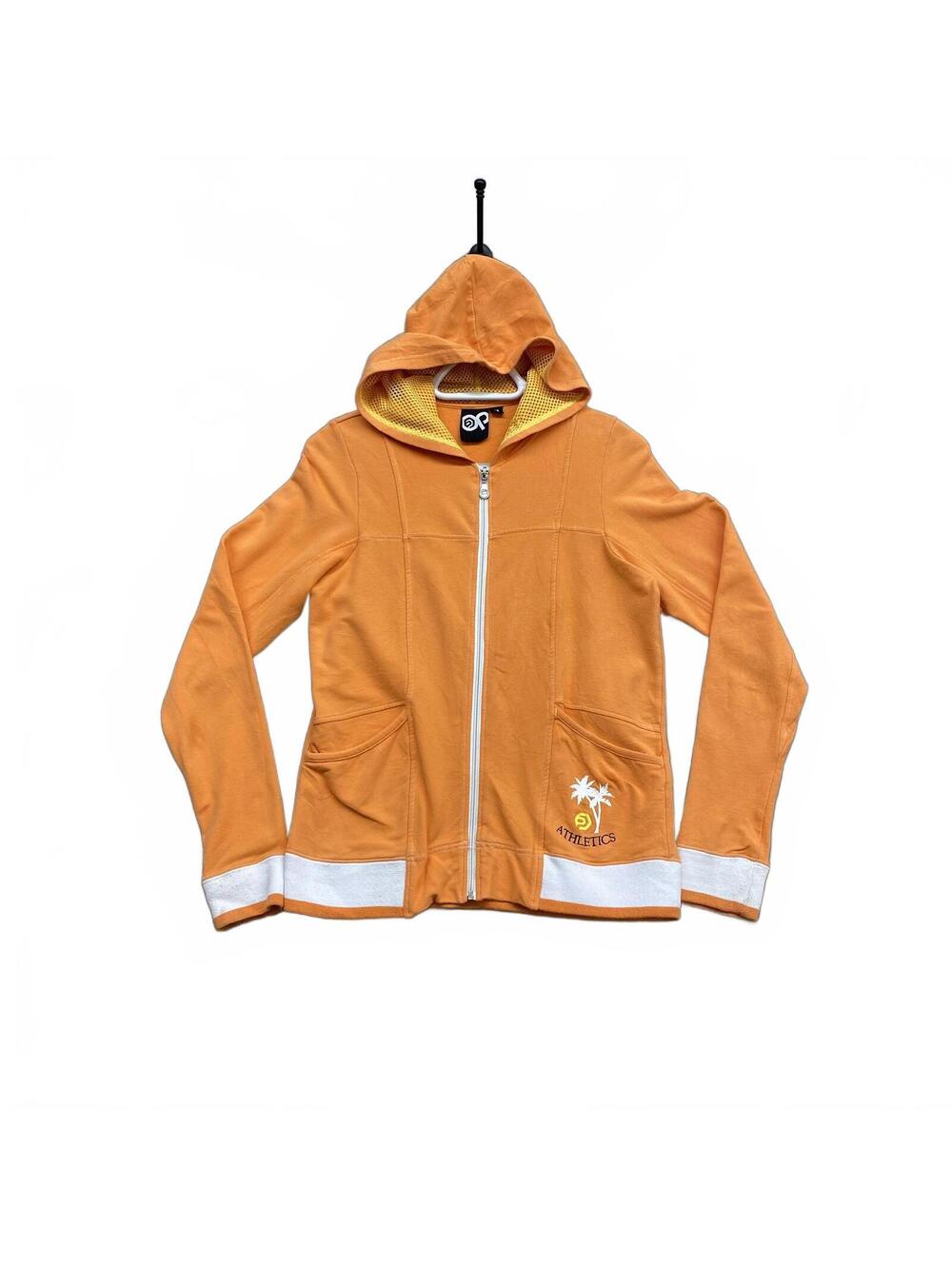Y2K Orange Zip Up Hoodie Athletics Palm Trees Embroidered Ocean Pacific Size M